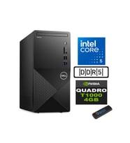 Dell Vostro 3030 mt Intel Core I5 12400 48GB Ddr5 2tb SSD Windows 11 Home Quadro T1000-4GB Masaüstü Bilgisayar N3030I5T1000H24 + Zetta USB Bellek