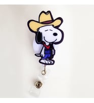 Kovboy Snoopy Temalı Yoyo Yaka Kartlığı (Sarı-Beyaz)