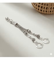 Ayyıldız Zafer Temalı Foxtail Zincirli Çift Kamçılı Kararmaz Metal Püskül