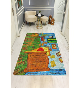 Modern Desenli Dijital Baskı Kaymaz Taban Halı H0738