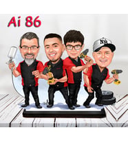 Kişiye Özel Ahşap Biblo - Aile Karikatür Biblo - 4 Kişilik Aile Biblo 39