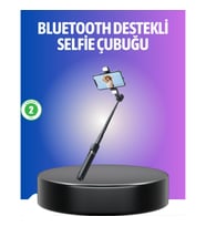 Mey İthalat® Bluetooth Selfie Çubuğu – Uzaktan Kumandalı
