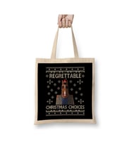 BoJack Horseman Regrettable Christmas Choices Yılbaşı Beyaz Bez Çanta Uzun Saplı Alışveriş Çantası