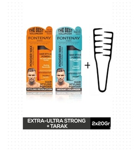 FONTENAY Saç Pudra Toz Wax Matt Effect ve Ultra Strong 20gr + Mucizevi Şekil Tarak 3'LÜ SET