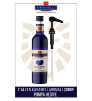 Kahve ve Kokteyl Şurubu İtalyan Karamel Aromalı 70 CL + POMPA Simonelli