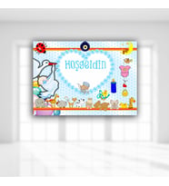 Hoşgeldin Bebek Afiş, 70cm x 50cm - Mavi (STD)