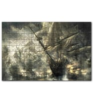 Cakapuzzle Yelkenli Gemiler Deniz Savaşı Çizim Görseli Puzzle Yapboz MDF (Ahşap) (120 Parça)