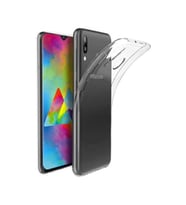 Galaxy M20 Toz Koruma Tıpalı Ultra İnce Şeffaf Silikon Kılıf