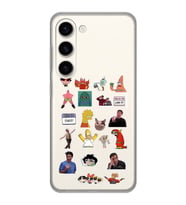 Samsung Galaxy S23 Uyumlu Sticker Tasarımlı Şeffaf Telefon Kılıfı