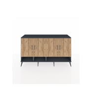 Kronos Konsol 6 Raflı 4 Kapaklı 176x59x99 Antrasit-Çam/Aytaşı