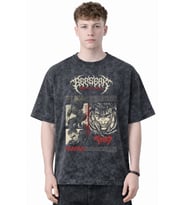 Tasarım Berserk Guts Anime Baskılı Unisex Oversize Eskitme Yıkamalı Tişört