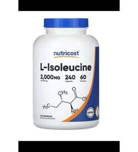 Nutricost L-Isoleucine 2000mg Per Serving, 240 Capsules (60 Servings) TR TEK YETKİLİ SATICISINDAN.3633 (Renksiz)