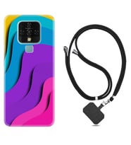 Tecno Camon 16 18P Pova Kılıf Boyun Askılı Silikon Renk Cümbüşü 1631
