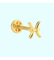 Altın Tragus Piercing 14 Ayar Balık Burcu