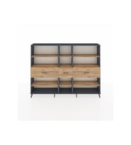 Arges Dolap 9 Raflı 3 Çekmeceli  220x30x163 Antrasit-Çam