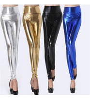 pilelistore  B101429 Yülsek Bel Parlak Tayt (Gümüş)