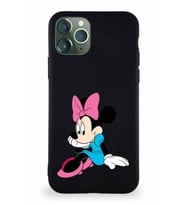 Apple iPhone 11 Pro Soft Premier Kapak Minnie Mouse-E Tasarımlı Silikon Kılıf - Siyah (Şeffaf)