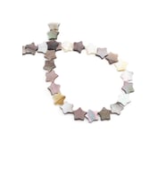 Sedef Doğal Taş Parlak Siyah/Beyaz Yıldız Kesim 9x2mm Dizi [AB+]