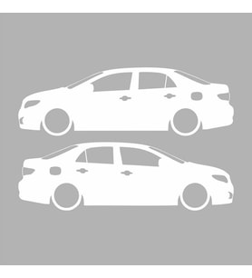 Basık Corolla Sticker Beyaz 16x5 CM