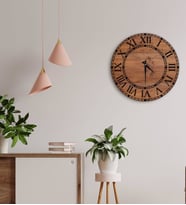 BK Gift Dekoratif 45cm Ahşap Duvar Saati-155