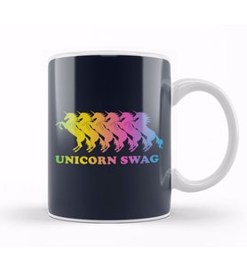 Unicorn Rainbow Swag Kupa Bardak Porselen