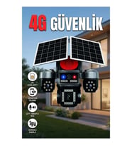 4G SIM Kartlı Dört Kameralı Güvenlik Kamerası – İnsan Takibi, Güneş Paneli ve Çift Yönlü Ses