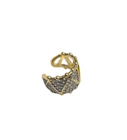 Earcuff Sıkıştırmalı Çelik Kıkırdak Küpe Üçgen Desenli Zirkon Taşlı Altın Renk