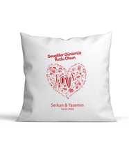 Sevgililer Gününe Özel Kişiselleştirilebilir Saten Yastık 11