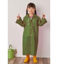 Newdaki Haki Yeşil Çocuk %100 Eva Kapüşonlu Yağmurluk