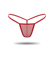 Kırmızı Transparan Tül String Tanga TM1115