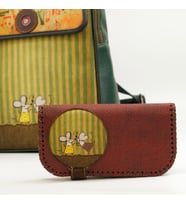 Dans Eden Fare Figürlü Büyük Cüzdan Etnik Bohem Retro Vintage Style  - BORDO