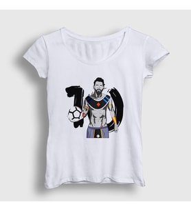 Presmono Kadın Beyaz 10 Soccer Futbol Lionel Messi T-Shirt 313829tt