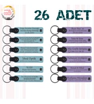Gök Mavi & Mor Menekşe, İsim Yazılan Anahtarlık, İşletmelerin Müşterilerine Özel Hediye 26'lı Set