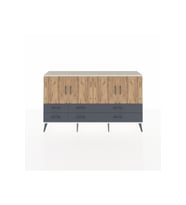 Arges Konsol 6 Raflı 6 Çekmeceli 4 Kapaklı 176x30x99 Aytaşı-Çam/Antrasit