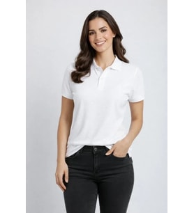 Pike Kumaş Düğmeli Yaka Regular Rahat Günlük Kısa Kol Tişört T-shirt - Beyaz