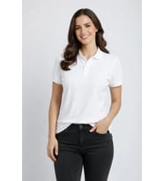 Pike Kumaş Düğmeli Yaka Regular Rahat Günlük Kısa Kol Tişört T-shirt - Beyaz
