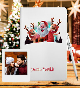 Yılbaşı İçin Kişiye Özle Tasarım Defter Kalem & Instagram Çerçeve Hediye Seti