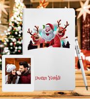 Yılbaşı İçin Kişiye Özle Tasarım Defter Kalem & Instagram Çerçeve Hediye Seti
