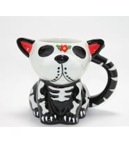 Northcity Day Of The Dead Köpek Figürlü 3D Kabartmalı Porselen Kupa - Evcil Hayvan Severlere Özel Hediye