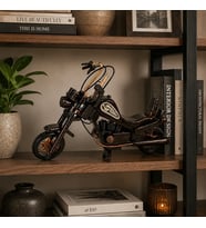 Vintage Chopper Dekoratif Motosiklet Objesi – Metal ve Ahşap Görünümlü Tasarım