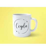 Ceyda Yıldızlı Çerçeveli İsimli Baskılı Kupa Bardak