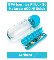 Özel Üretim Hap Bölmeli İlaç Kutusu %100 BPA İçermez Pillbox Su Matarası 600 Ml Suluk