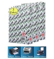 Fotokopi Kağıdı A4 80 gr 500 lü 3 Paket Copierbond Fotokopi Kağıdı Lazer İnkjet ve Fotokopi Makineleri İçin Uyumlu (Beyaz)