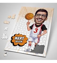Erkeğe Hediye Kişiye Özel Basketbolcu Karikatürlü 130 Parça Puzzle