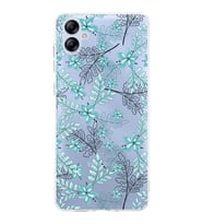 Samsung Galaxy A04e  Kamera korumalı Kapak Floral Su Yeşili Tasarımlı  Şeffaf Kılıf