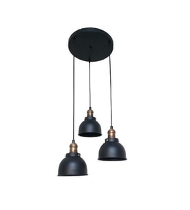 Dylight Retro Metal Siyah 3 lü Dekoratif Sarkıt Avize çap:30 cm