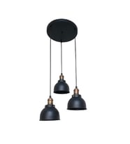 Dylight Retro Metal Siyah 3 lü Dekoratif Sarkıt Avize çap:30 cm