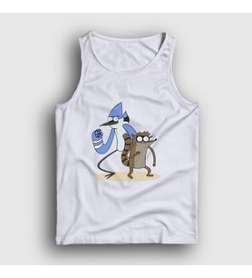 Presmono Unisex Beyaz Mordecai And Rigby Regular Show Atlet 449190tt (Beyaz)