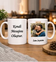 Kişiye Özel Fotoğraflı ve Mesajlı Sevgili Kupa Bardak – İsim Baskılı Romantik Hediye