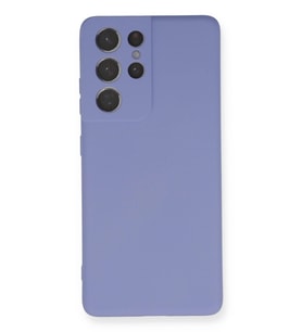 Durukar® Samsung Galaxy S21 Ultra Kılıf Nano içi Kadife Silikon - Lila